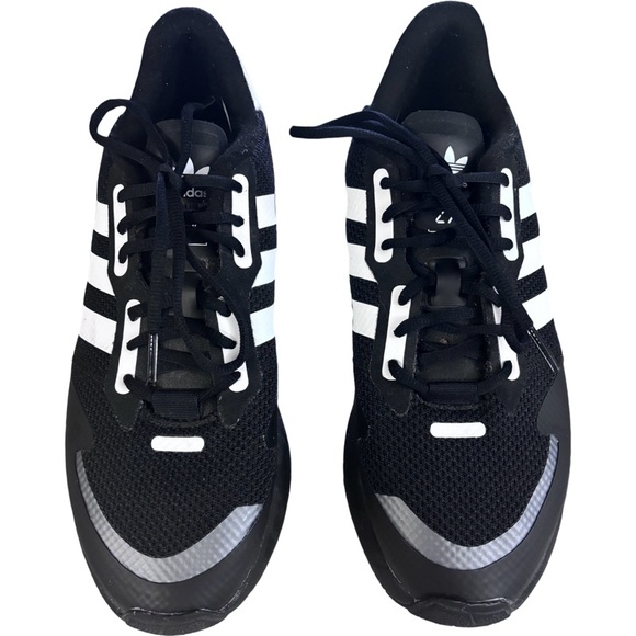 Adidas ZX 1K BOOST CORE BLACK / CLOUD WHITE / BLACK SILVER METALLIC Size 9 - Picture 5 of 10